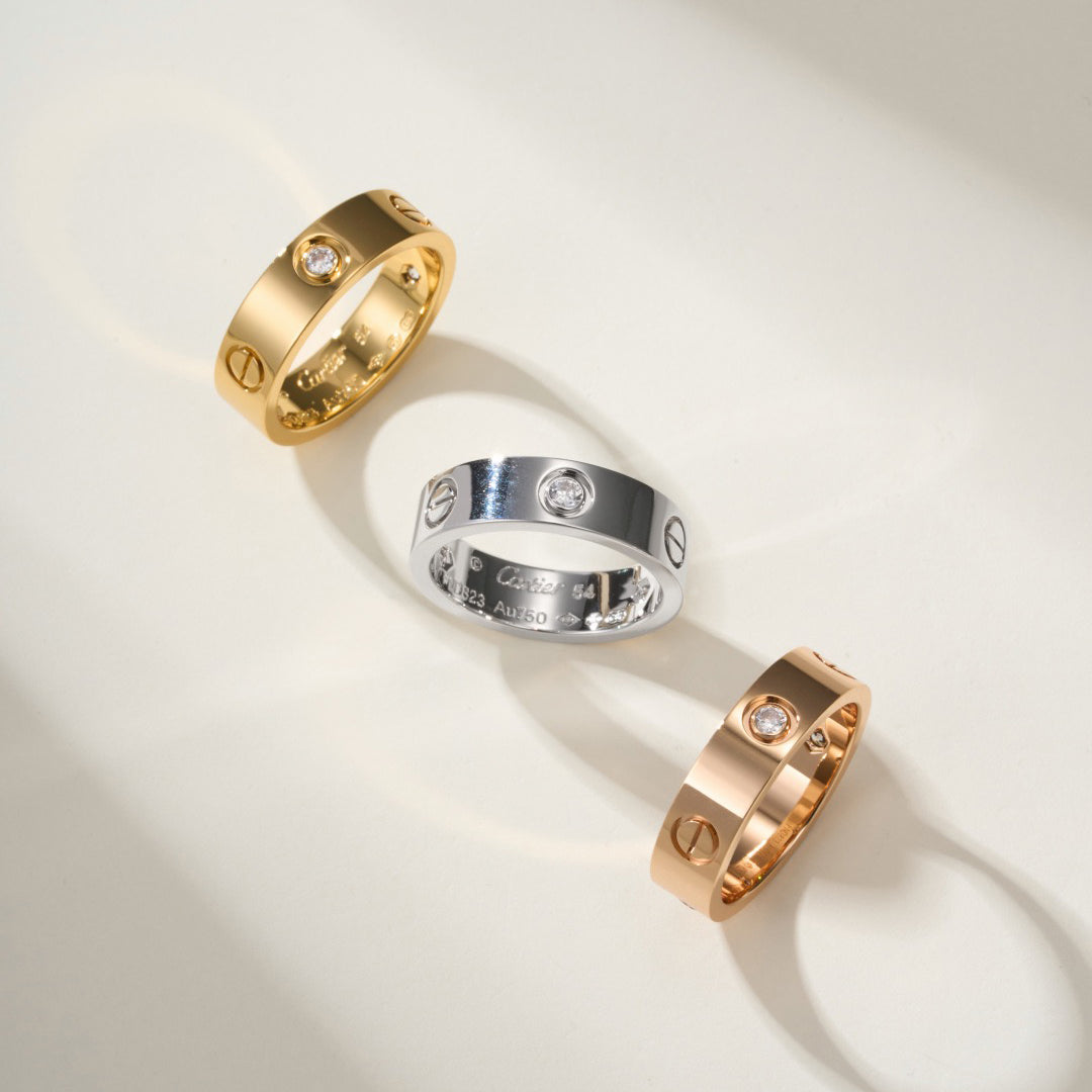 [Angela Jewelry]LOVE 4MM 1 DIAMOND RING