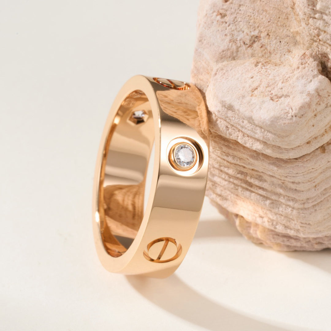 [Angela Jewelry]LOVE 4MM 1 DIAMOND RING