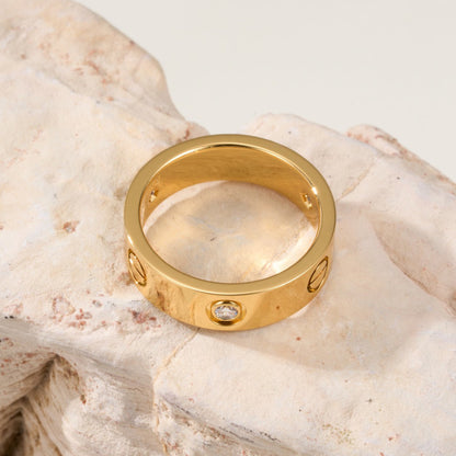 [Angela Jewelry]LOVE 4MM 1 DIAMOND RING