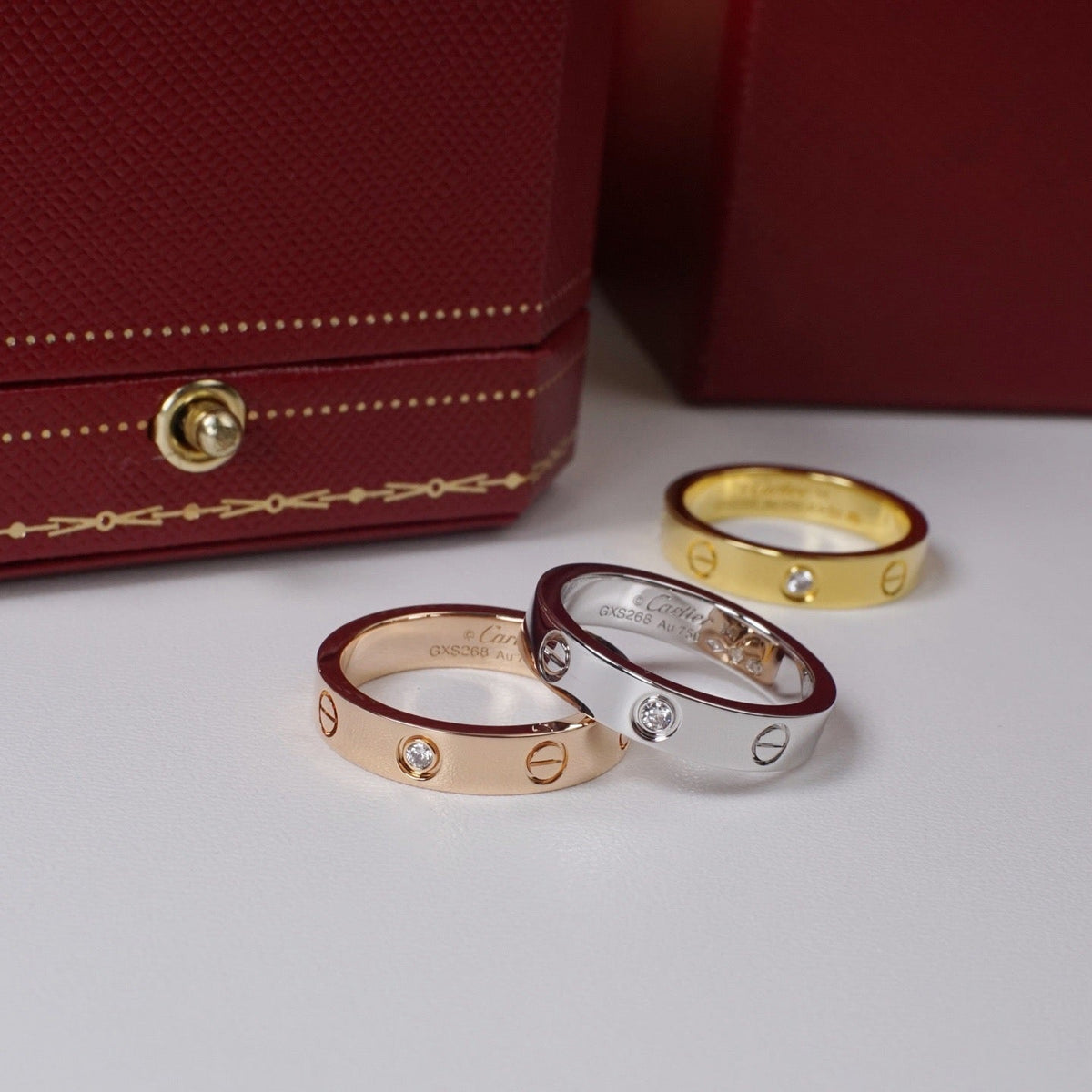 [Angela Jewelry]LOVE 4MM 1 DIAMOND RING