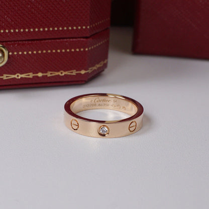 [Angela Jewelry]LOVE 4MM 1 DIAMOND RING