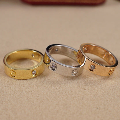 [Angela Jewelry]LOVE 5.5MM 3 DIAMOND RING