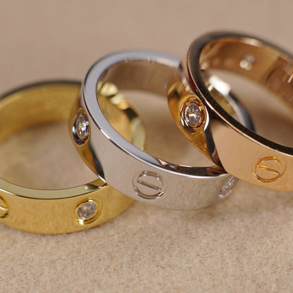 [Angela Jewelry]LOVE 5.5MM 3 DIAMOND RING