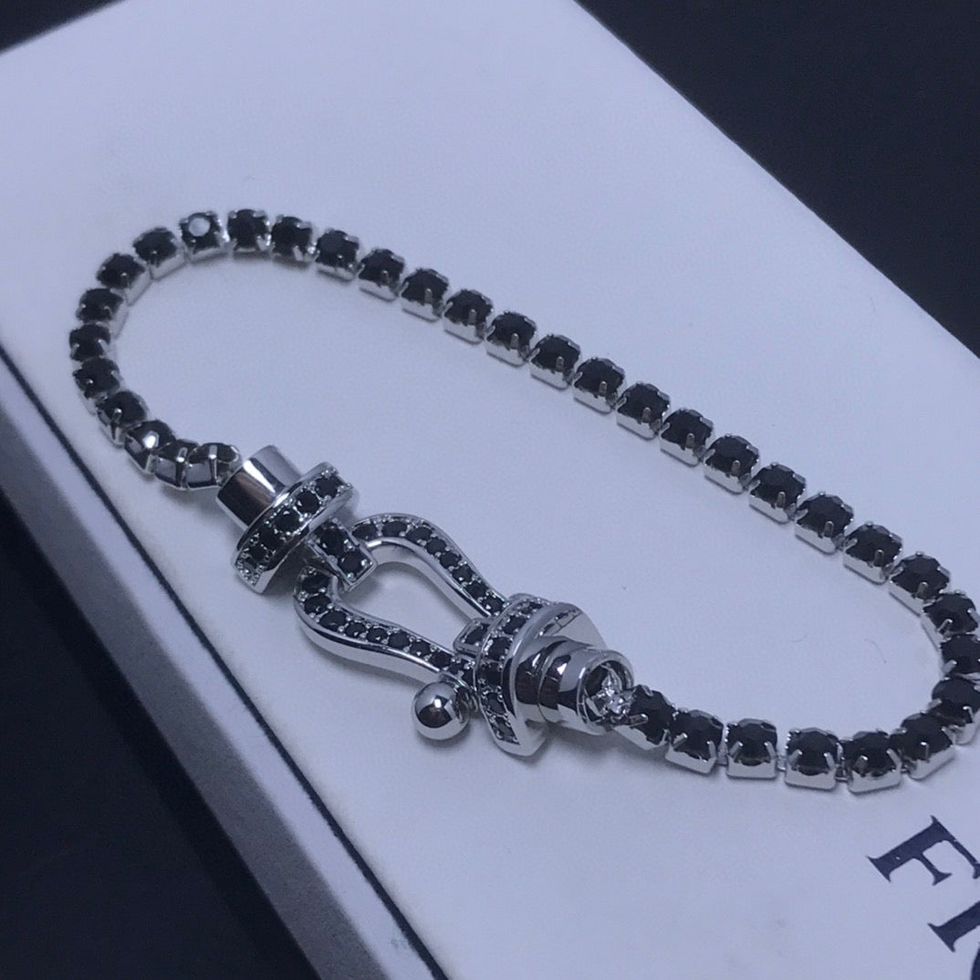 [アンジェラジュエリー]フォース ラージホースシュー フルダイヤモンド テニスブレスレット