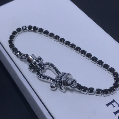 [アンジェラジュエリー]フォース ラージホースシュー フルダイヤモンド テニスブレスレット