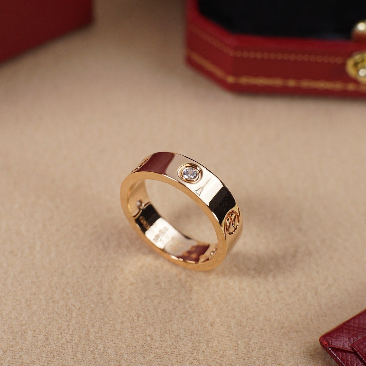 [Angela Jewelry]LOVE 5.5MM 3 DIAMOND RING
