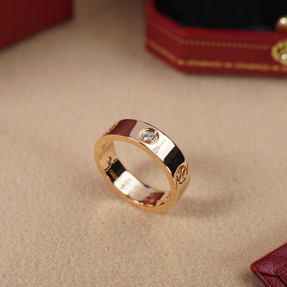 [Angela Jewelry]LOVE 5.5MM 3 DIAMOND RING