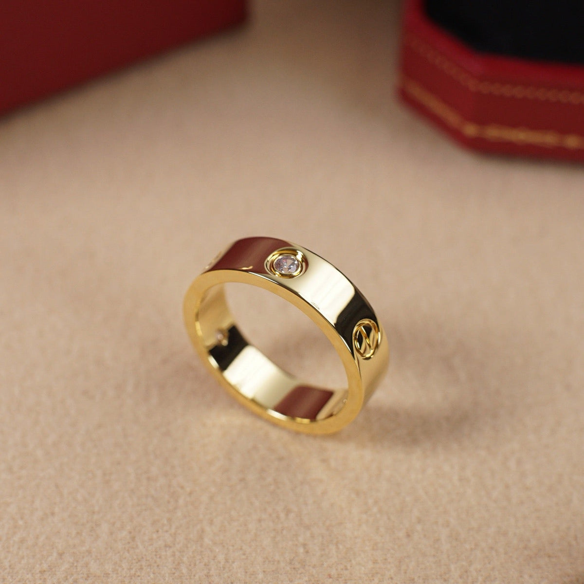 [Angela Jewelry]LOVE 5.5MM 3 DIAMOND RING
