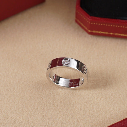 [Angela Jewelry]LOVE 5.5MM 3 DIAMOND RING