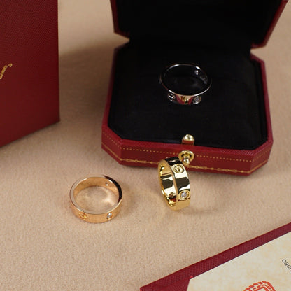 [Angela Jewelry]LOVE 5.5MM 3 DIAMOND RING