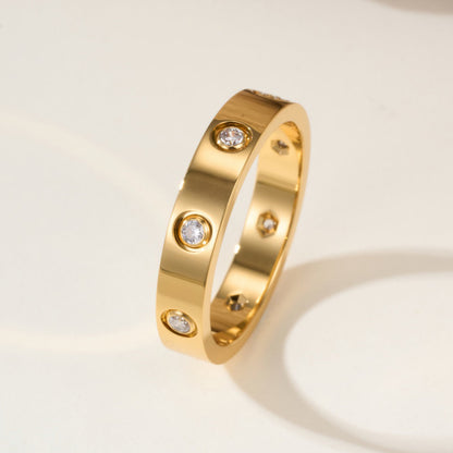 [Angela Jewelry]LOVE 4MM 8 DIAMOND RING