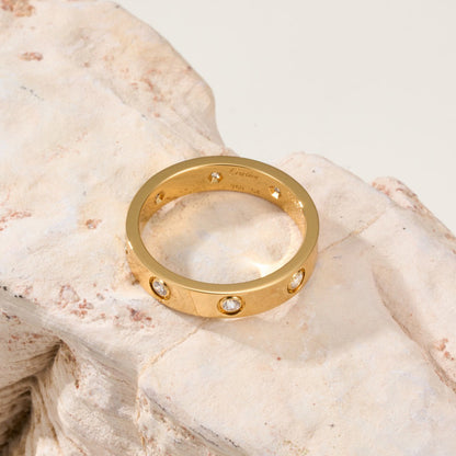 [Angela Jewelry]LOVE 4MM 8 DIAMOND RING
