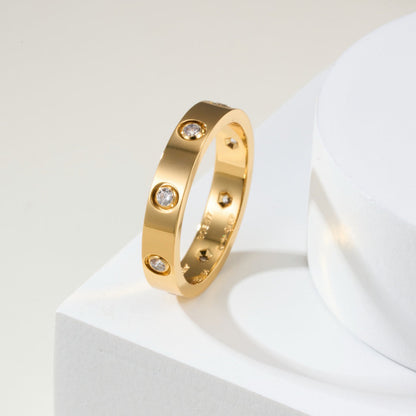 [Angela Jewelry]LOVE 4MM 8 DIAMOND RING