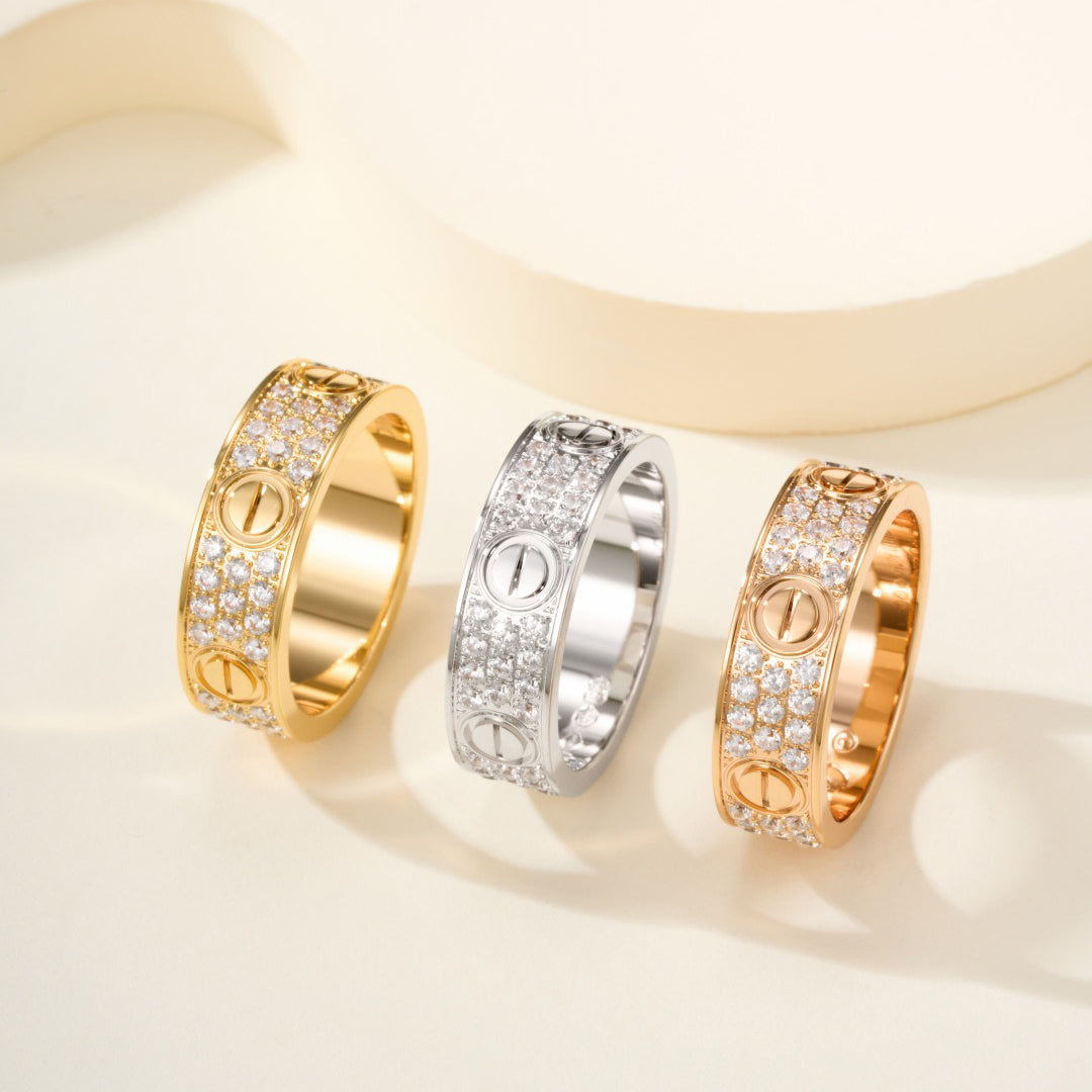 [Angela Jewelry]LOVE RING 5.5MM DIAMONDS PAVED