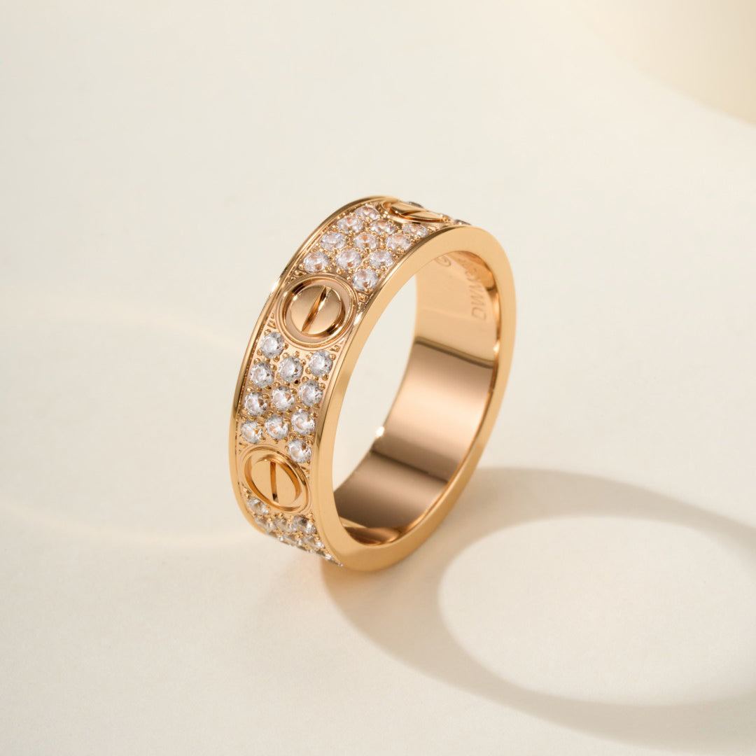 [Angela Jewelry]LOVE RING 5.5MM DIAMONDS PAVED