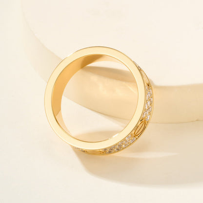 [Angela Jewelry]LOVE RING 5.5MM DIAMONDS PAVED