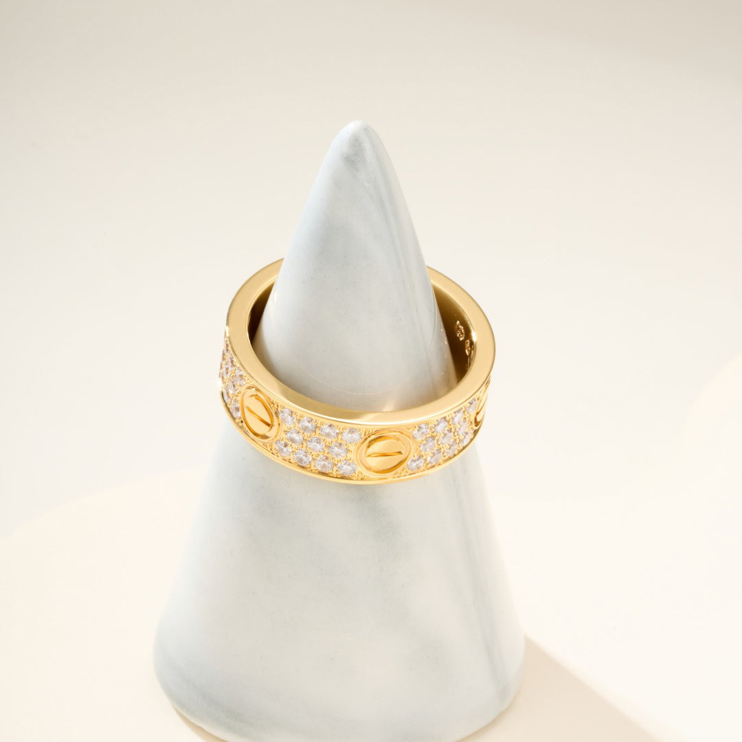 [Angela Jewelry]LOVE RING 5.5MM DIAMONDS PAVED
