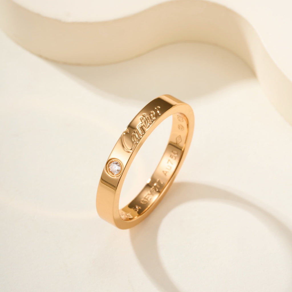 [Angela Jewelry]LOVE RING 4MM 1 DIAMOND