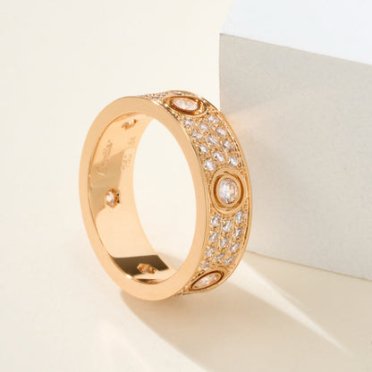 [Angela Jewelry]LOVE 5.5MM FULL-PAVE 6-DIAMOND RING