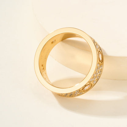 [Angela Jewelry]LOVE 5.5MM FULL-PAVE 6-DIAMOND RING