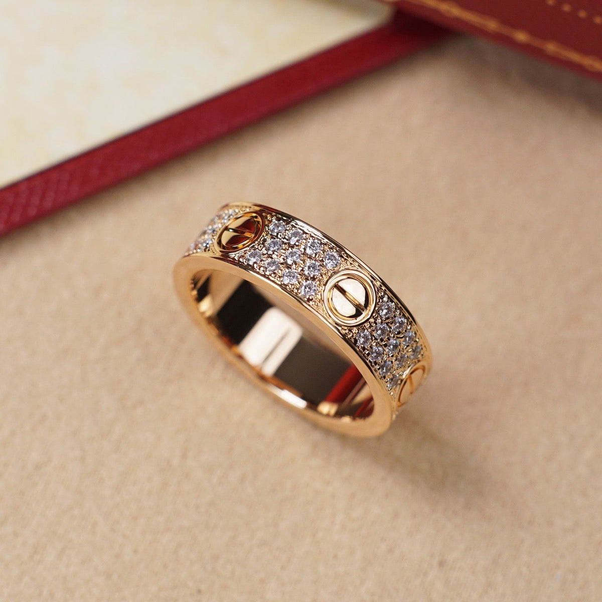 [Angela Jewelry]LOVE RING 5.5MM DIAMONDS PAVED