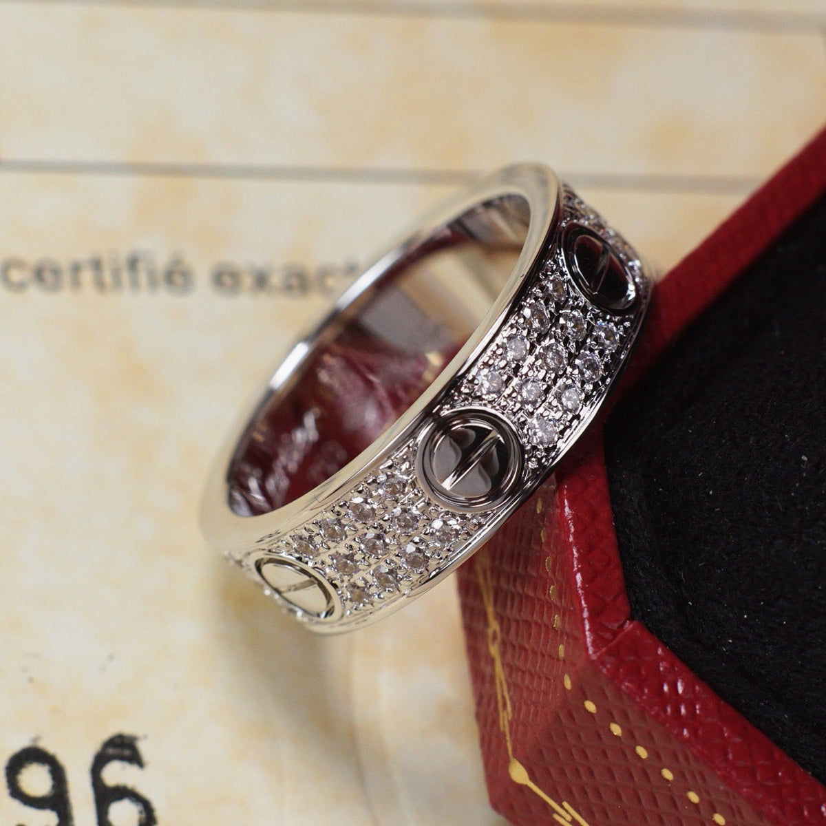[Angela Jewelry]LOVE RING 5.5MM DIAMONDS PAVED