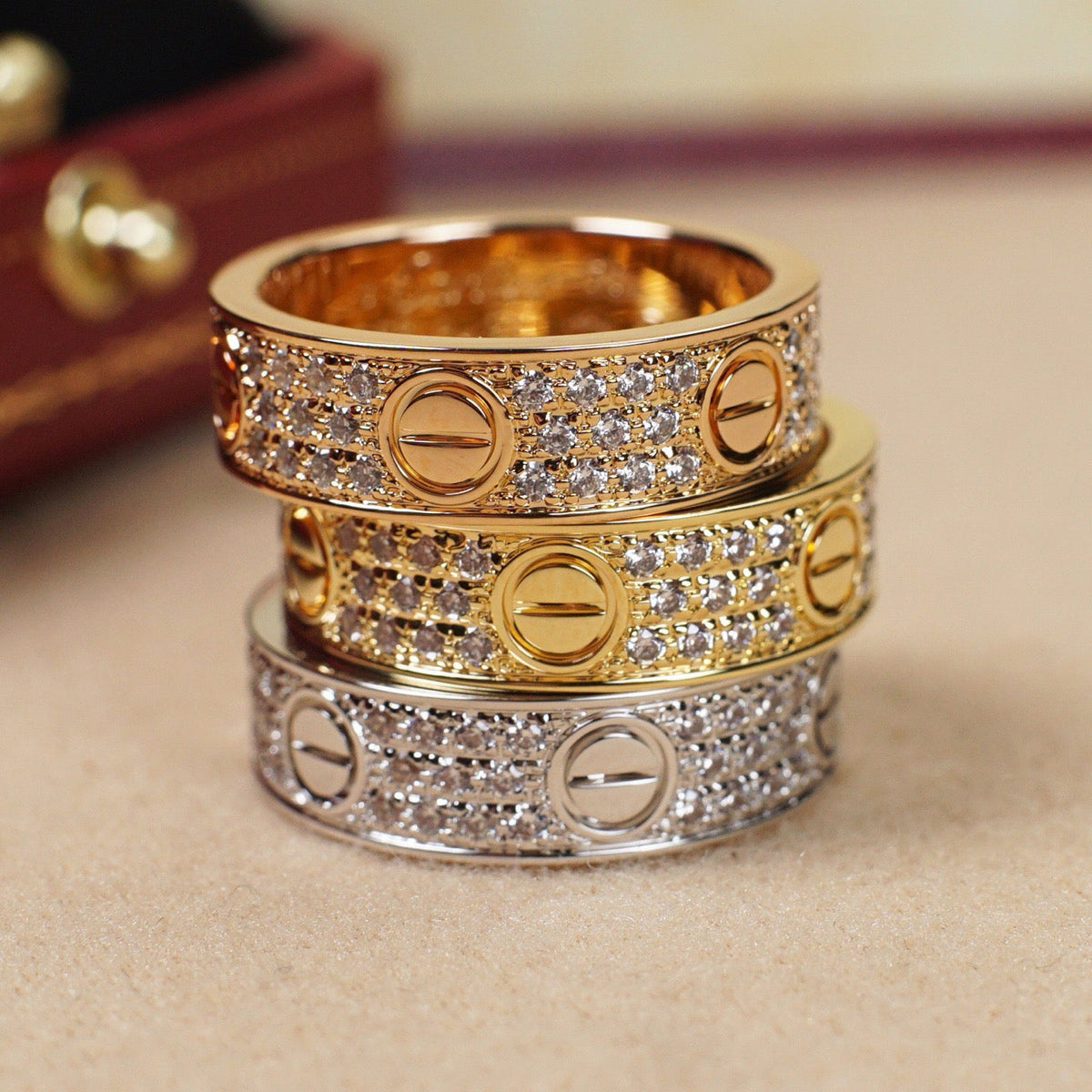 [Angela Jewelry]LOVE RING 5.5MM DIAMONDS PAVED