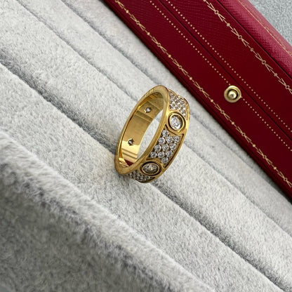 [Angela Jewelry]LOVE 5.5MM FULL-PAVE 6-DIAMOND RING