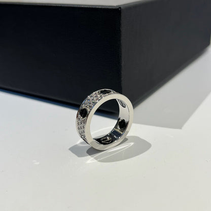 [Angela Jewelry]LOVE RING 5.5MM DIAMONDS PAVED CERAMIC