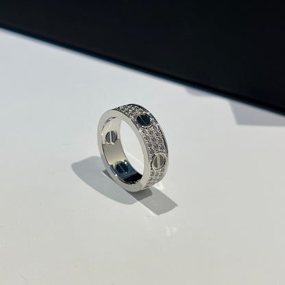[Angela Jewelry]LOVE RING 5.5MM DIAMONDS PAVED CERAMIC