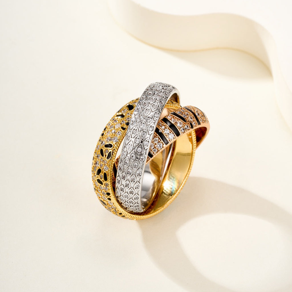 [Angela Jewelry]TRINITY  RING LEOPARD PRINT