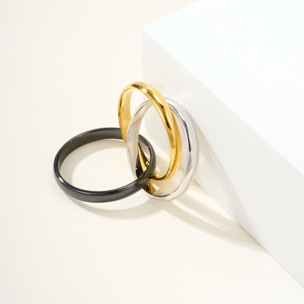 [Angela Jewelry]TRINITY 3.2MM RING BLACK CERAMIC