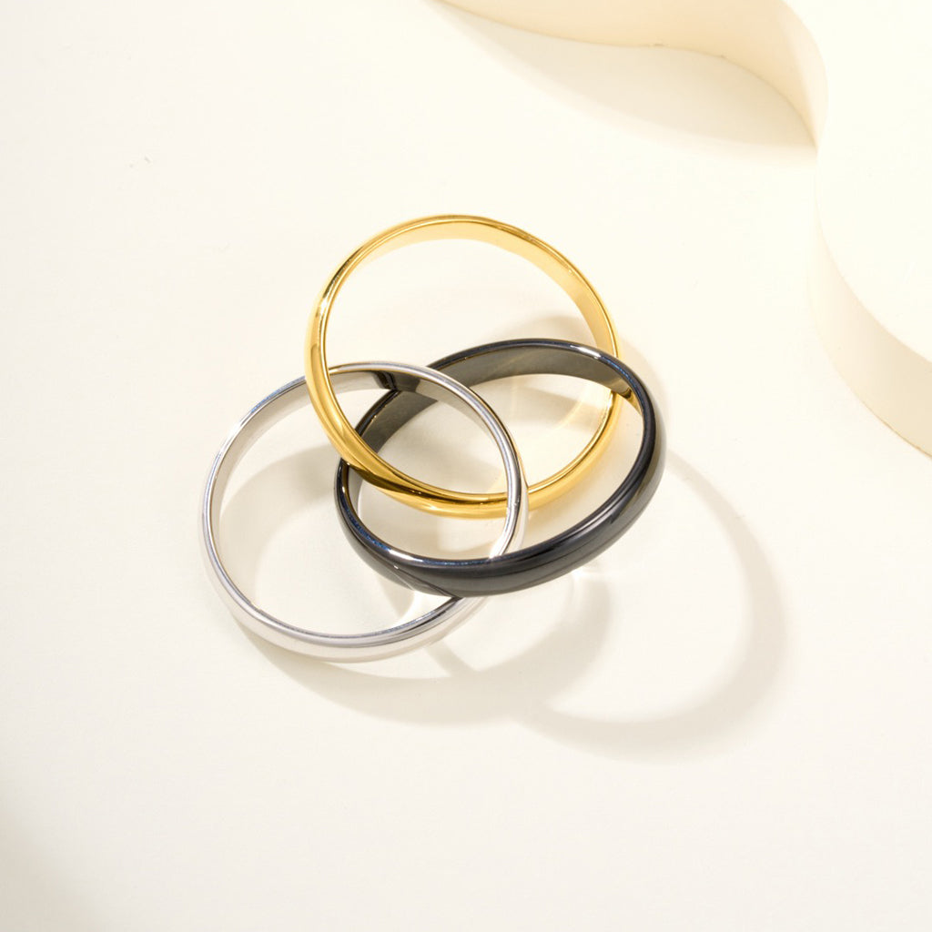 [Angela Jewelry]TRINITY 3.2MM RING BLACK CERAMIC