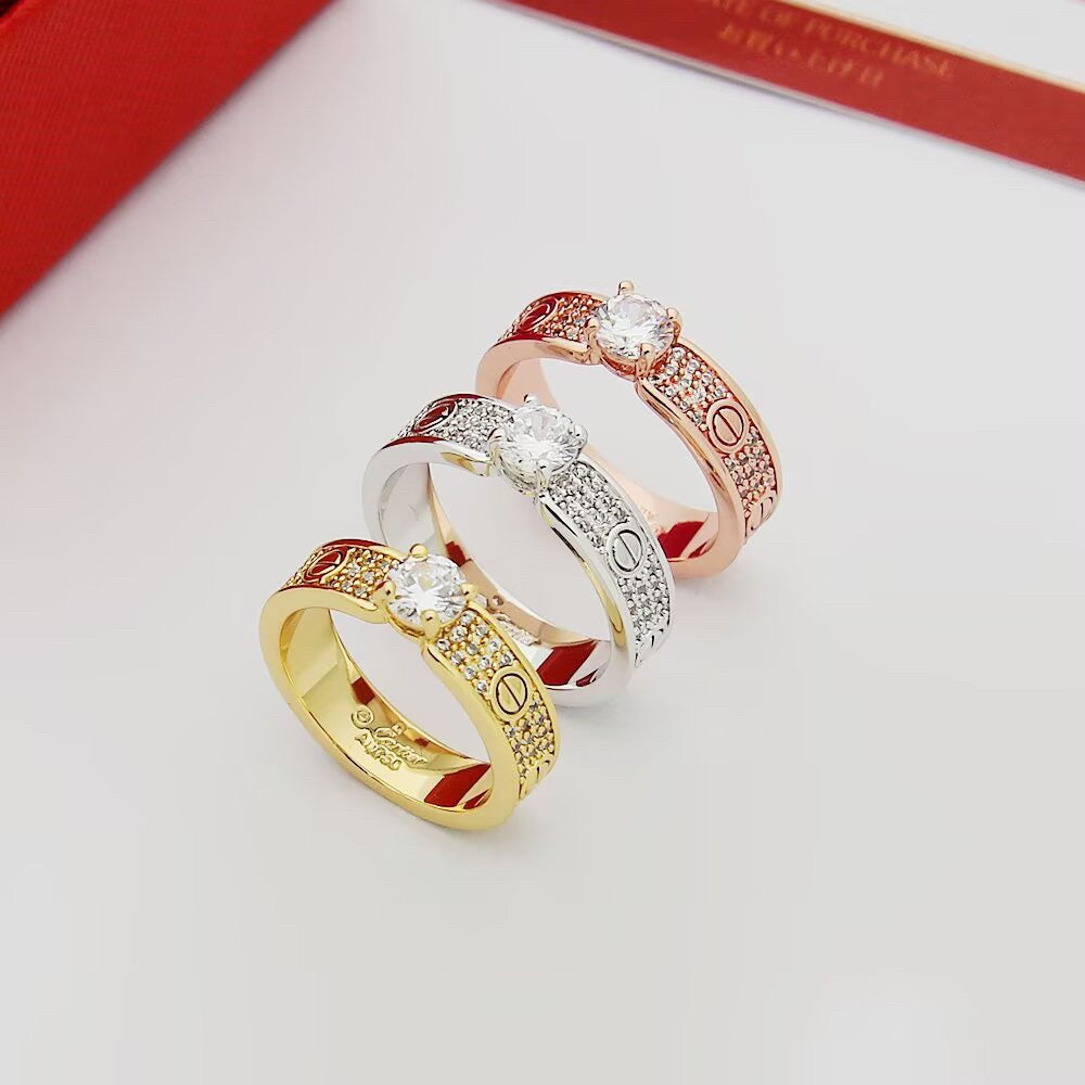 [Angela Jewelry]LOVE RING 3.6MM 1 BIG DIAMOND FULL DIAMOND