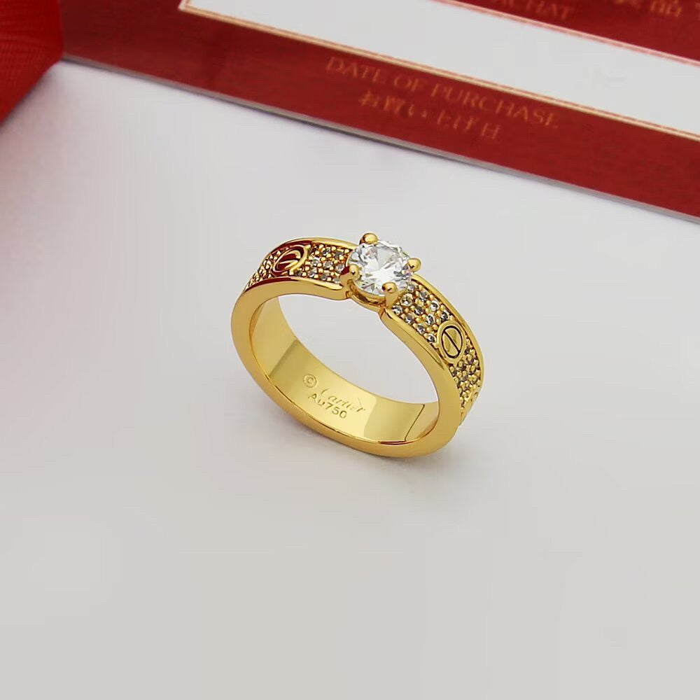 [Angela Jewelry]LOVE RING 3.6MM 1 BIG DIAMOND FULL DIAMOND