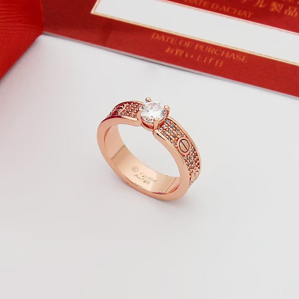 [Angela Jewelry]LOVE RING 3.6MM 1 BIG DIAMOND FULL DIAMOND