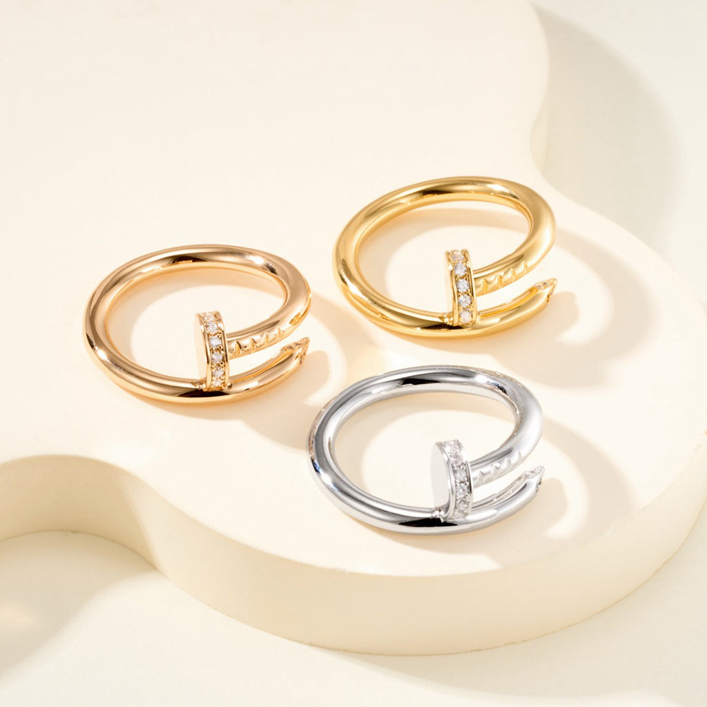 [Angela Jewelry]JUSTE RING 2.6MM HALF DIAMOND