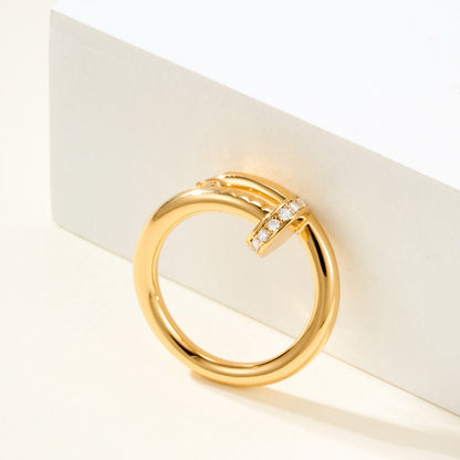 [Angela Jewelry]JUSTE RING 2.6MM HALF DIAMOND