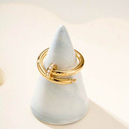 [Angela Jewelry]JUSTE RING 2.6MM HALF DIAMOND