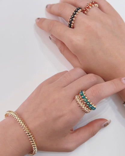 [Angela Jewelry]CLASH 7.9MM AGATE CHALCEDONY RING