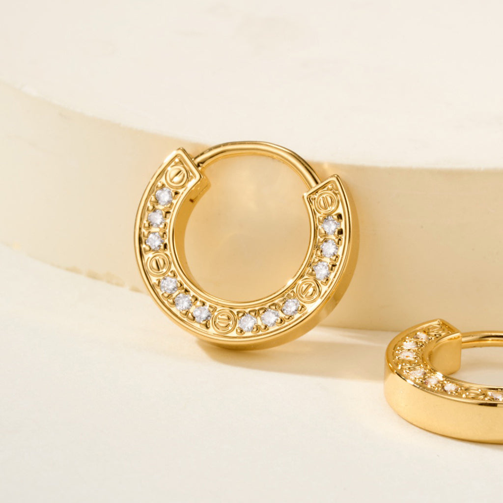 [Angela Jewelry]LOVE DIAMOND EARRINGS