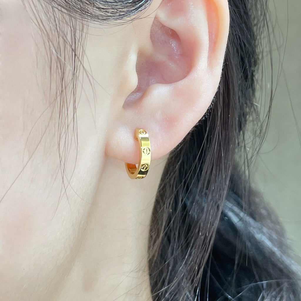 [Angela Jewelry]LOVE EARRINGS 2.65 MM NO DIAMOND SMALL