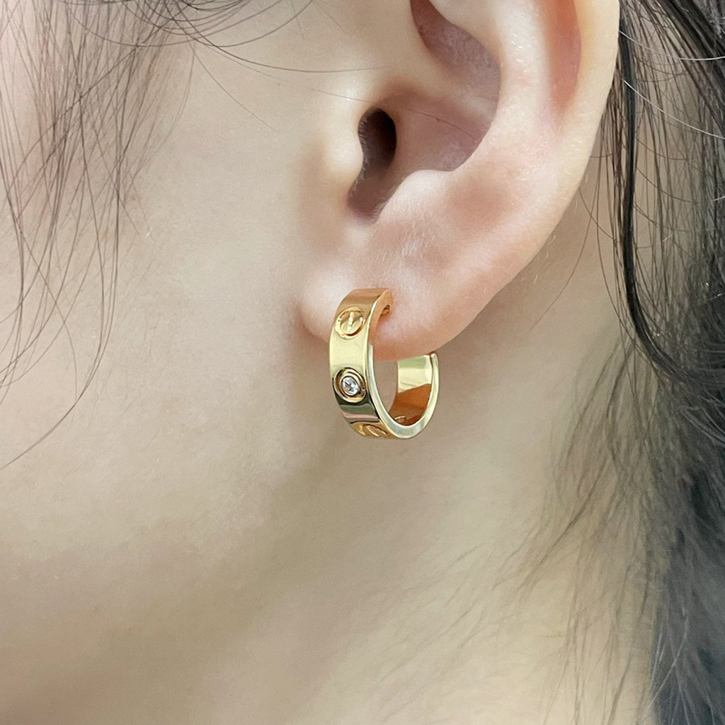 [Angela Jewelry]LOVE EARRINGS 5.7MM 2 DIAMONDS