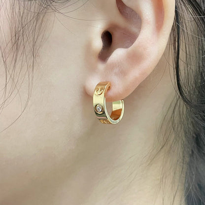 [Angela Jewelry]LOVE EARRINGS 5.7MM 2 DIAMONDS