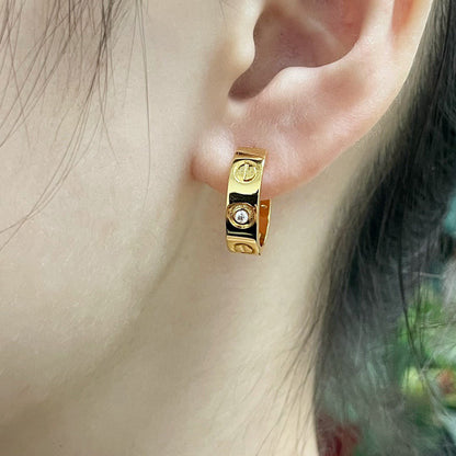 [Angela Jewelry]LOVE EARRINGS 5.7MM 2 DIAMONDS