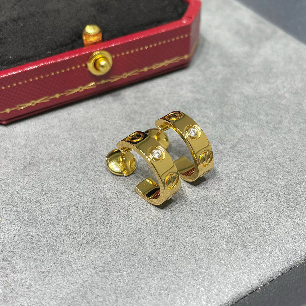 [Angela Jewelry]LOVE EARRINGS 5.7MM 2 DIAMONDS