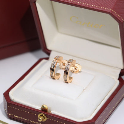 [Angela Jewelry]LOVE 5.5MM DIAMOND PAVED EARRINGS