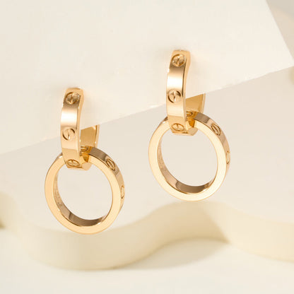 [Angela Jewelry]LOVE 3.3MM DANGLE EARRINGS