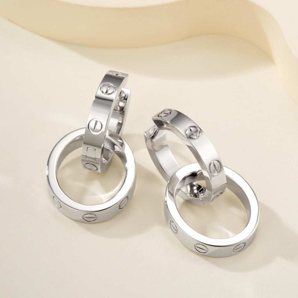 [Angela Jewelry]LOVE 3.3MM DANGLE EARRINGS
