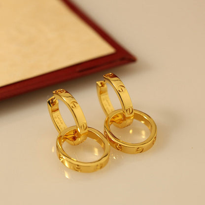 [Angela Jewelry]LOVE 3.3MM DANGLE EARRINGS